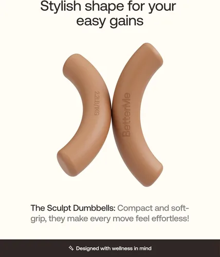 Miniatura 2 de BetterMe - Mancuernas Sculpt – Par de pesas de mano de neopreno de 2.2 libras – Pesas antideslizantes de agarre suave para mujeres – Mancuernas Moca