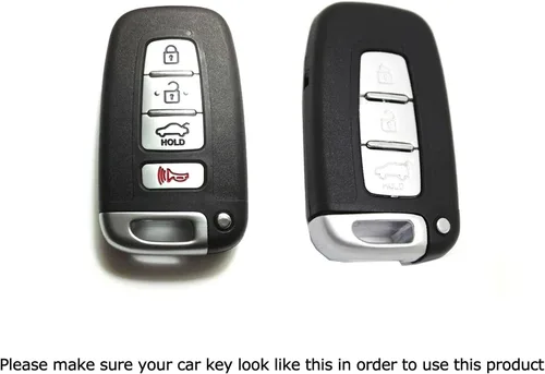 Miniatura 2 de iJDMTOY - Carcasa para llavero con patrón de fibra de carbono, color negro brillante, compatible con Hyundai Veloster, Sonata, Elantra, Genesis, Kia