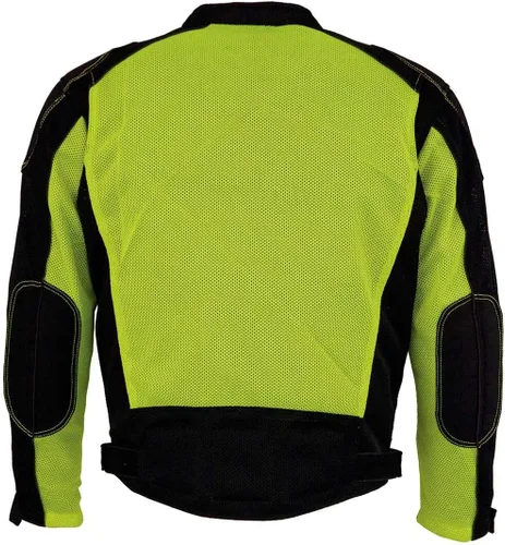 Miniatura 2 de Milwaukee Leather MPM1790 - Chaqueta blindada de malla para hombre, color negro y verde neón, con chaqueta extraíble para lluvia
