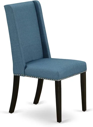Miniatura 9 de East West Furniture DLFL3-ABK-21 - Juego de mesa de comedor de 3 piezas contiene una mesa de cocina redonda con gotas y 2 sillas de comedor Parsons