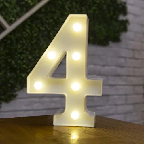 Miniatura 38 de anso Letras LED del alfabeto con números iluminados, letras de plástico blanco, decoración de pie de la A a la Z 0 ~ 9 (rosa corazón)