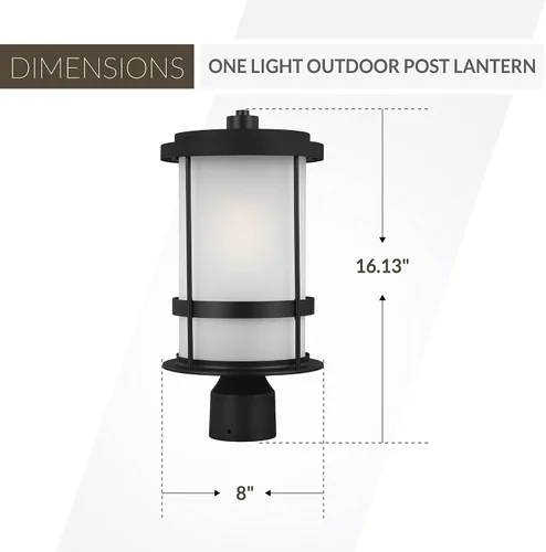 Miniatura 3 de Sea Gull Generation Lighting 8290901-71 - Linterna de poste para exteriores con una luz