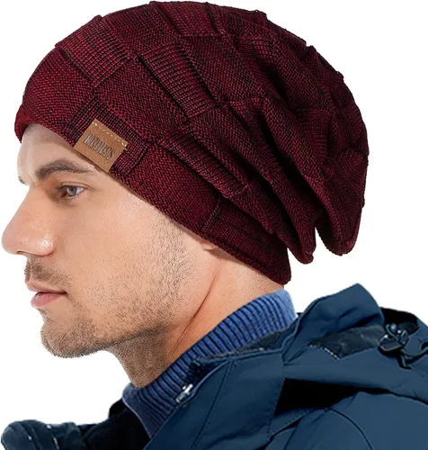 Miniatura 6 de REDESS Gorro para hombre y mujer, gorro de invierno cálido, gorro de punto holgado grueso