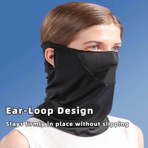 Miniatura 4 de Protección solar UV, polaina para el cuello, máscara facial refrescante para protección solar, pasamontañas transpirable, bandana para mujer