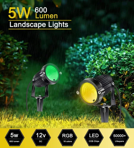Miniatura 2 de Luces de paisaje de bajo voltaje RGB de 5 W, iluminación LED de paisaje que cambia de color, IP66 impermeable al aire libre, luz decorativa