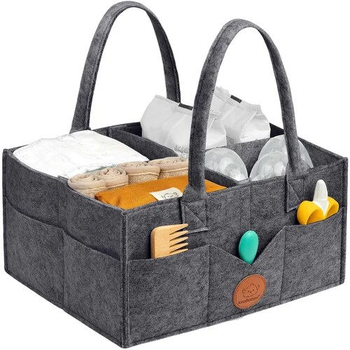 Miniatura 10 de KeaBabies Organizador de pañales para bebé con asa, organizador portátil de auto para bebé y almacenamiento para guardería, cambiador, cesta de Gris
