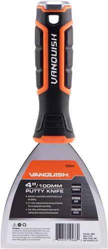 Miniatura 15 de VANQUISH Raspador de pintura de acero inoxidable 10 en 1 con mango de agarre suave y extremo de martillo de metal (3569)