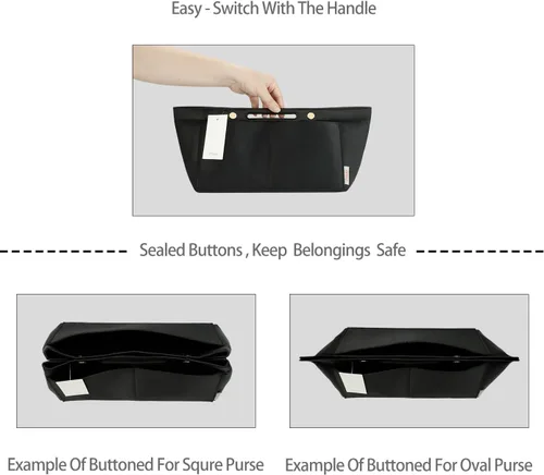 Miniatura 2 de ZTUJO Organizador de bolso para bolso y moldeador de bolsa, organizador de bolsa para Speedy Neverful, 6 tamaños (XL, negro sedoso)