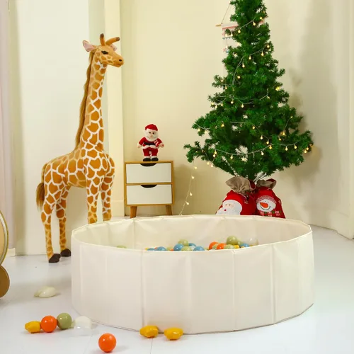 Miniatura 6 de Pozo de pelotas para bebés, bebés, perros, gatos, niños pequeños, tienda de campaña plegable, corralito de juegos con bolsa de almacenamiento, Beige