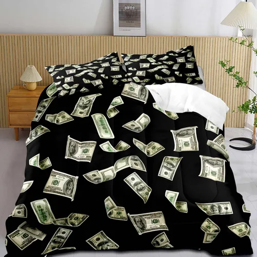 Miniatura 9 de LUVIVIHOME Juego de edredón de lujo de 2 piezas, tamaño individual, juego de ropa de cama de 100 dólares para niños y niños, divertida y fresca