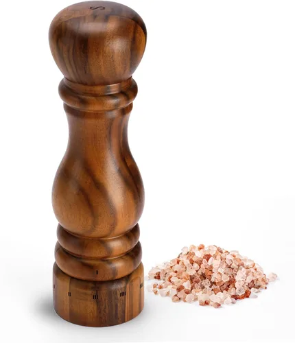 Miniatura 11 de Molinillo de pimienta de madera, molinillo de pimienta manual con núcleo de acero inoxidable, pimentero recargable con cuerpo de madera de haya