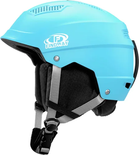 Findway Casco de esquí profesional, casco de snowboard compatible con gafas, [forro extraíble y certificado de seguridad] a prueba de golpes y Negro
