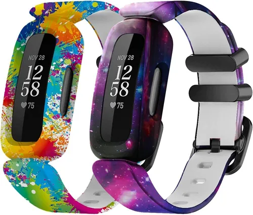 Miniatura 9 de Bandas de silicona de repuesto compatibles con Fitbit Ace 3, correas ajustables con patrón colorido para Fitbit Ace 3 bandas