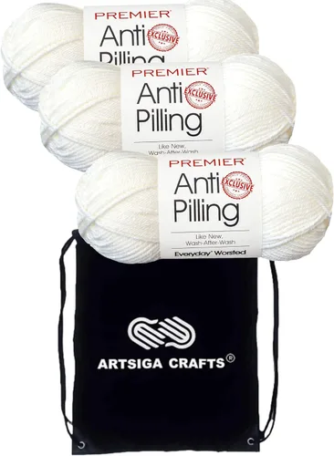 Miniatura 79 de Premier Yarns Everyday Anti-Pelusa Hilo Sólido Verde Pino DN100-8 (6-Madejas - Mismo Lote de Tinta) #4 Peso Estambre Acrílico para Tejer