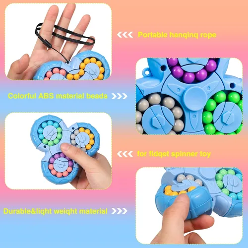 Miniatura 4 de FRIUSATE Juguete mágico de frijol mágico, juguete giratorio giratorio para niños, rompecabezas para aliviar el estrés y la ansiedad