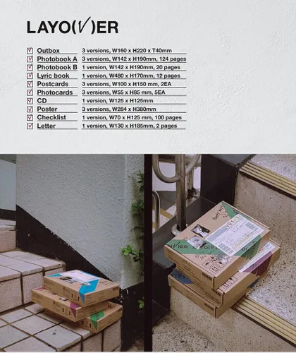 WEVERSE POB BTS V LAYOVER Álbum VER.1: VERDE + VER.2: AZUL + VER.3: PURPLE - 3 Ver Set + Tarjeta de regalo de tienda K-POP sellada