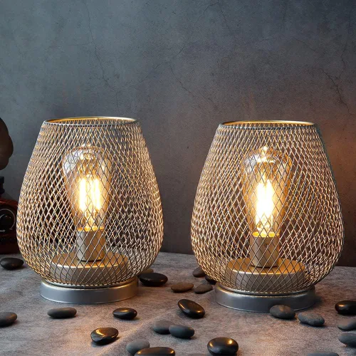 Miniatura 7 de JHY DESIGN Linterna LED de jaula de metal, funciona con pilas, luz de acento inalámbrica con LED, ideal para bodas, fiestas, patio, eventos
