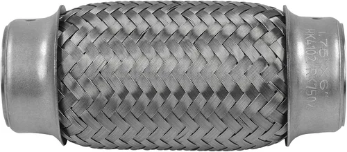 Miniatura 8 de Tubo Flexible de Escape con Entrada de 1.75 pulgadas, ID x 4 de Longitud Tubo Flexible, Acero Inoxidable Doble Trenza Resistente Tipo Universal Tubo