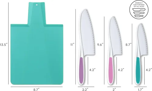 Miniatura 7 de TOVLA JR. Juego Premium de Cuchillos y Tabla de Cortar Seguros para Niños Montessori – Herramientas Reales de Cocina para Niños Pequeños y Jóvenes