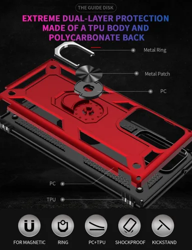 Miniatura 7 de Funda de grado militar para Samsung Galaxy Note 20 Ultra Galaxy Note 20 Ultra 5G, funda de metal giratorio con soporte de soporte, funda resistente