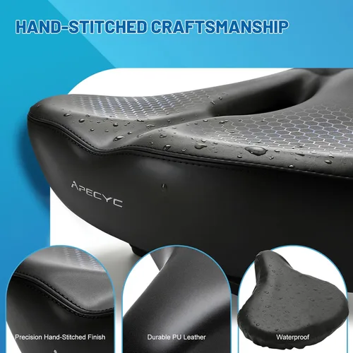 Miniatura 5 de APECYC - Asiento de bicicleta extra ancho y cómodo para mujeres y hombres Ergonomic Memory Foam, Relieve Sit Bone and Tailbone Pressure, Ideal for