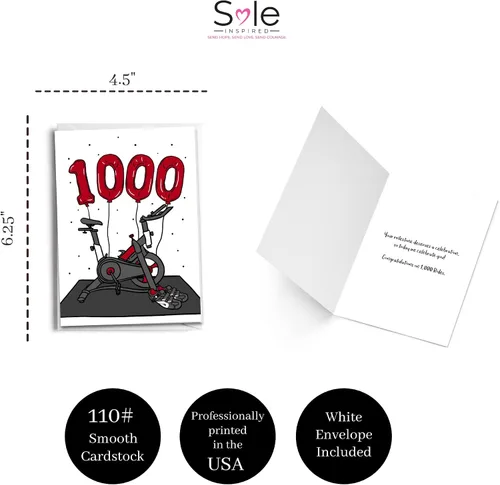 Miniatura 3 de Felicitaciones 1,000 Rides Cyclist Card