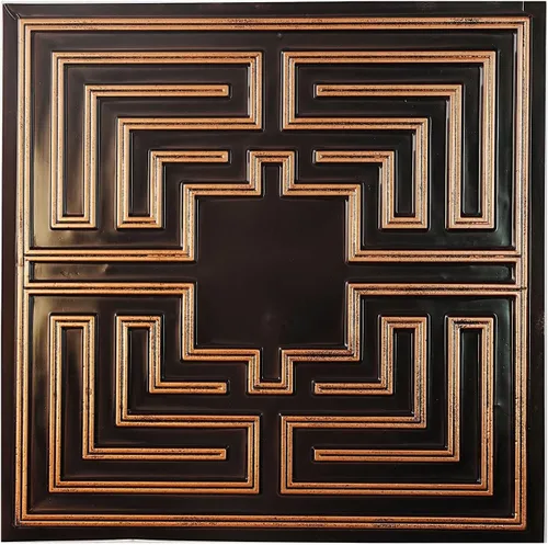 Miniatura 13 de Paneles de pared 3D para decoración estereoscópica en relieve para cafetería, club, salón, hotel, tienda, bar, 2 x 2 pies, PL25 de hierro desgastado