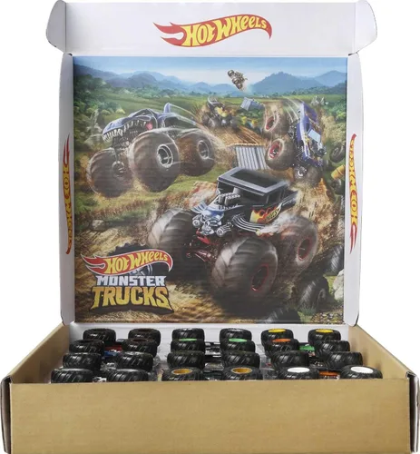 Miniatura 5 de Hot Wheels Monster Trucks, juego de 12 camiones monstruo de juguete fundidos a presión a escala 1:64 para niños y coleccionistas, los estilos pueden