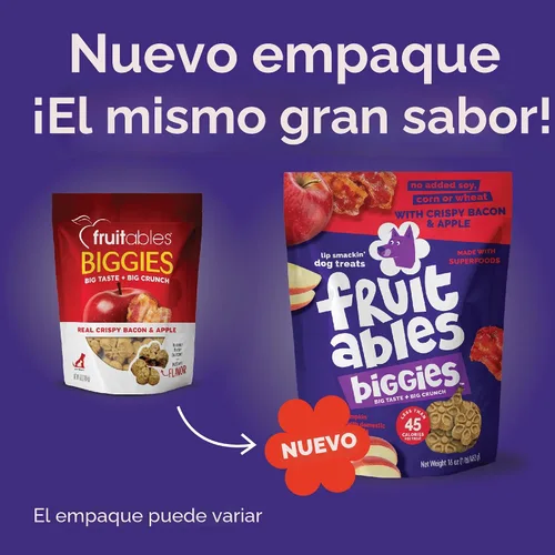 Miniatura 2 de Fruitables Biggies - Galletas para perros, golosinas saludables para perros, galletas de calabaza para perros, golosinas crujientes, hechas sin