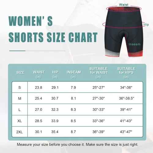 Miniatura 6 de NORTHHILL Pantalones cortos de ciclismo acolchados para mujer, pantalones cortos de ciclismo de cintura alta con forro 4D acolchado de gel Spin