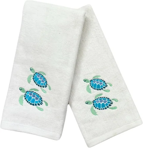 Miniatura 34 de Serafina Home Toallas de mano náuticas para huéspedes: Coastal Love Anchors The Soul, 2 piezas suaves y absorbentes