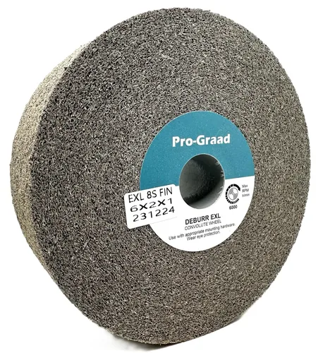 Miniatura 15 de EXL Rueda de Desbarbado - 6" x 1" x 1" 8S Fino - Carburo de Silicio - Rueda para Desbarbado, Acabado y Pulido de Metal - Convoluta - 09549-1 Pack