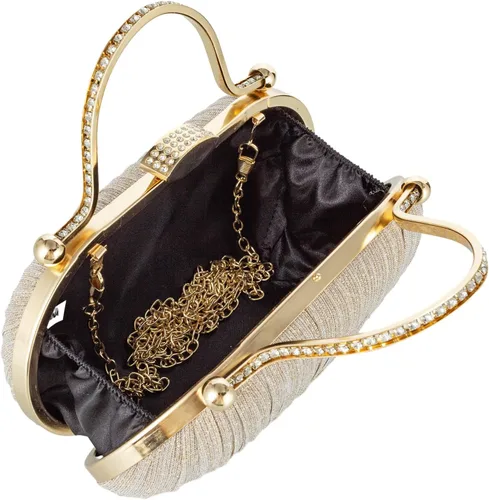 Miniatura 2 de YYW Bolso de noche para mujer, embrague de boda con cadena y bolsos de noche