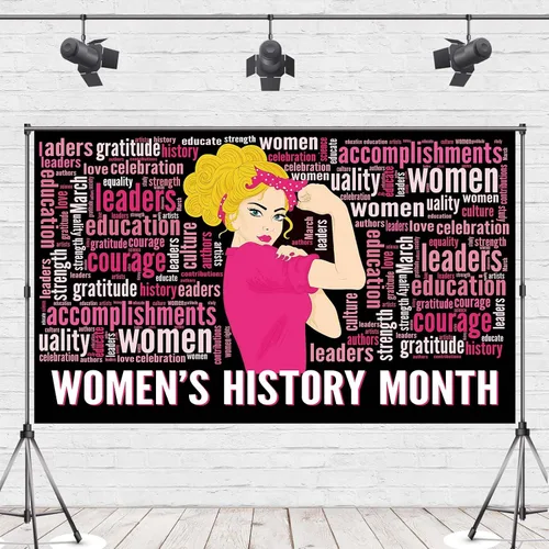 Miniatura 2 de Decoración del mes de la historia de las mujeres, telón de fondo del mes de la historia de las mujeres, póster decorativo para fiesta, fotografía