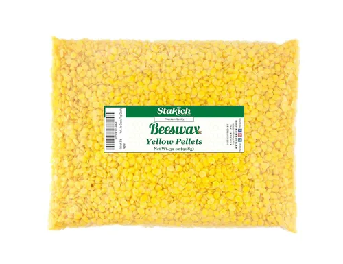 Miniatura 6 de Stakich Gránulos de cera de abeja amarilla, natural, grado cosmético, calidad premium, (1 libra)