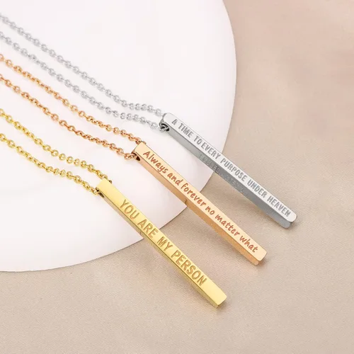 Miniatura 6 de JoycuFF Collar de amistad para amigas, mujeres, inspiradores colgantes verticales, regalo de joyería para adolescentes y niñas, Metal, Arenisca