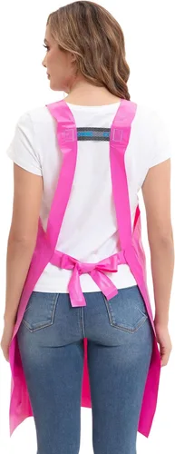 Miniatura 4 de Nanxson Delantal impermeable de TPU con bolsillo, delantales de trabajo ligeros para niñas, estilo H para lavar platos, aseo de mascotas, jardinería