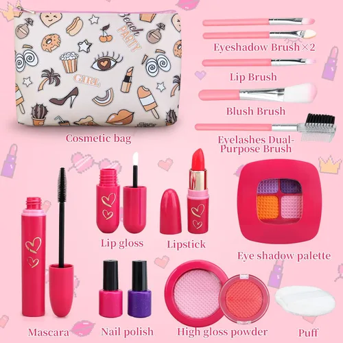 Miniatura 2 de Woumserta - Juguetes para niñas pequeñas, kits de maquillaje de simulación - juego de maquillaje falso para niños de 3, 4, 5, 6 años, kit