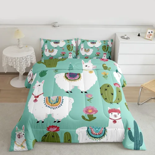 Miniatura 33 de Feelyou, juego de ropa de cama estilo vaquero tamaño individual para niños, juego de edredón occidental para niños y niñas, desierto del lejano