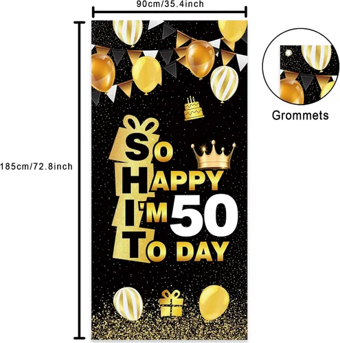 Miniatura 2 de So Happy I'M 13 Today - Pancarta de fondo de oro negro con corona de hallo decimotercera alegría a 13 años de edad, decoración temática para hombre