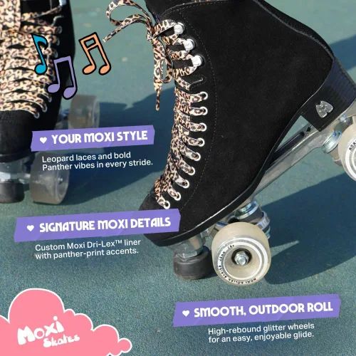 Miniatura 4 de Moxi Patines Panther para mujer, diseño duradero de caña alta con botas de patín de gamuza, forro Dri-Lex y ruedas de amortiguación versátiles