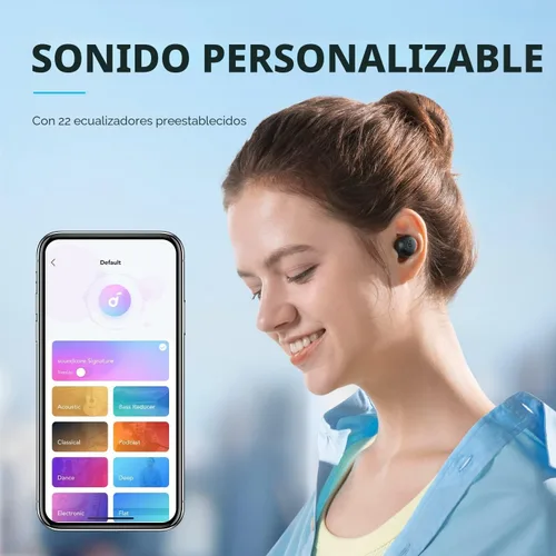 Miniatura 2 de Soundcore de Anker A20i Auriculares inalámbricos True, Bluetooth 5.3, App, Sonido personalizado, tiempo de reproducción largo de 28H, resistente al
