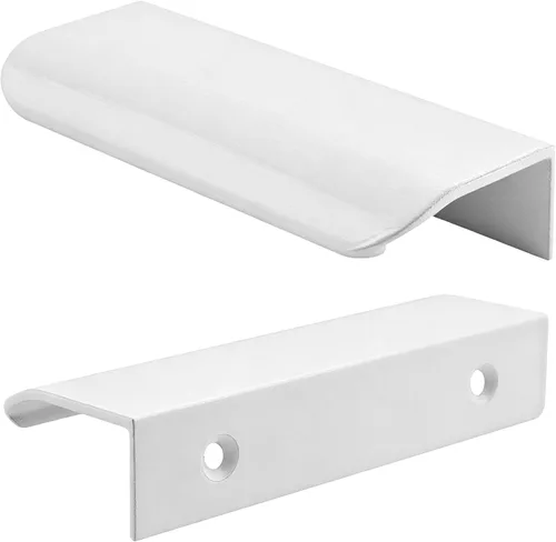 Miniatura 13 de Tiradores negros de 3.94 pulgadas para gabinete, 6 unidades, espacio entre agujeros de 2.52 pulgadas, tiradores de borde de aleación de aluminio