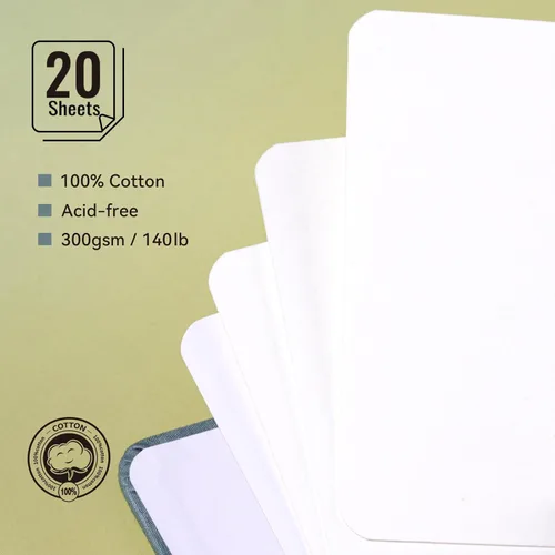 Miniatura 3 de Lightwish Cuaderno de bocetos de acuarela, 100% algodón, suministros de arte de prensa caliente, diario de papel de acuarela de 3.8 x 5.1 pulgadas