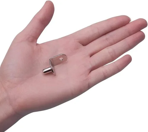 Miniatura 5 de 40 piezas de clavijas de soporte para estante, clavijas de estante de 1/4 de pulgada de diámetro con orificio, clips en forma de L chapados