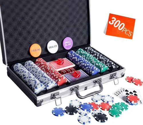 Miniatura 3 de Juego de fichas de póquer - 300 fichas de póquer con estuche de aluminio, fichas de 0.41 oz para Texas Holdem Blackjack