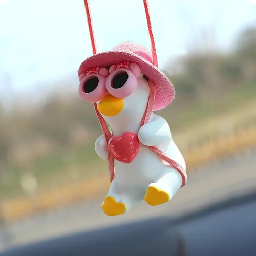 Miniatura 8 de Espejo retrovisor de oso Accesorios para colgar Lindo oso Sentado Sofá Comiendo Helado Coche Colgante Adorno Colgante Interior Espejo Retrovisor