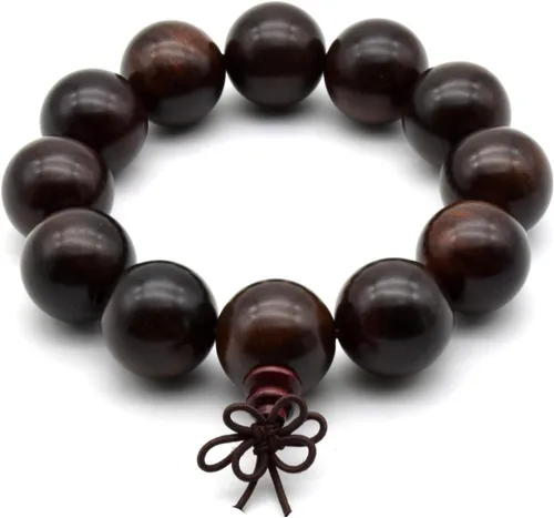 Miniatura 27 de Zen Dear Brazalete y collar de meditación Mala, para cultura budista y oración busita, cuentas de Buddha, unisex, palisandro natural