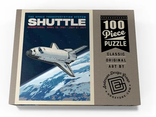 Miniatura 4 de MyPuzzle NASA 1981: Space Shuttle, póster vintage, rompecabezas prémium de 100 piezas para adultos