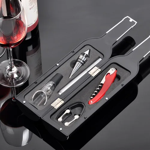 Miniatura 2 de Solaris Juego de regalo de accesorios de vino, 5 piezas de sacacorchos de lujo con elegante caja de regalo, regalo perfecto para vino de fiesta